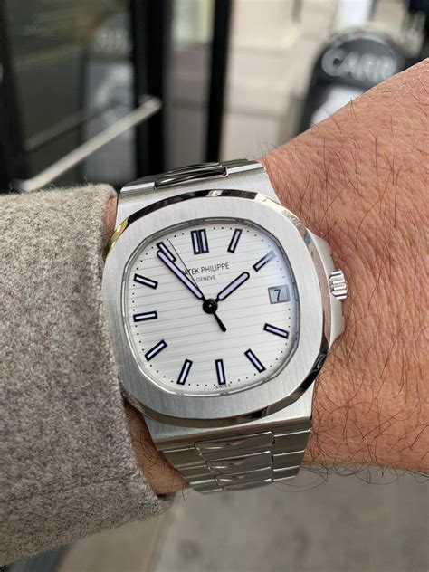 patek philippe 5711 white face|patek 5711 for sale.